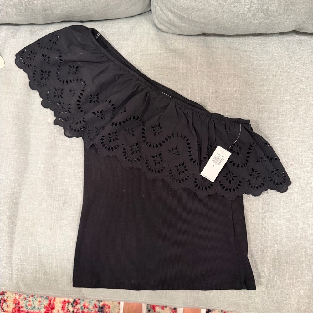 Old Navy Black Eyelet Off-Shoulder Top